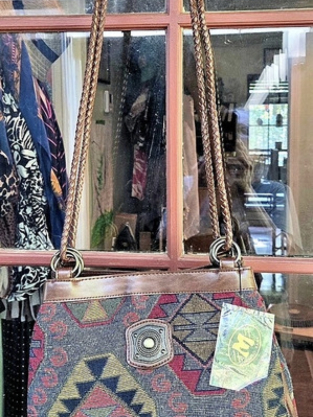 Vintage Marlo Aztec Tapestry Shoulder Bag Brown & Multicolor